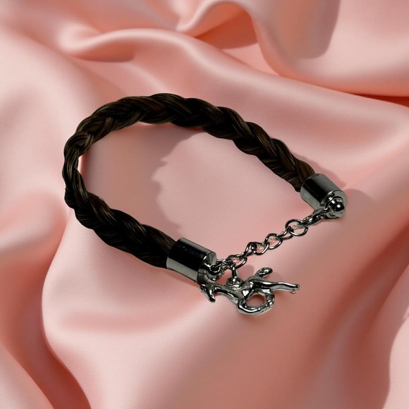 Child Mustang Horse Hair Bracelet with Charm – Ready to Ship (6"–7") - Picture 3 of 4
